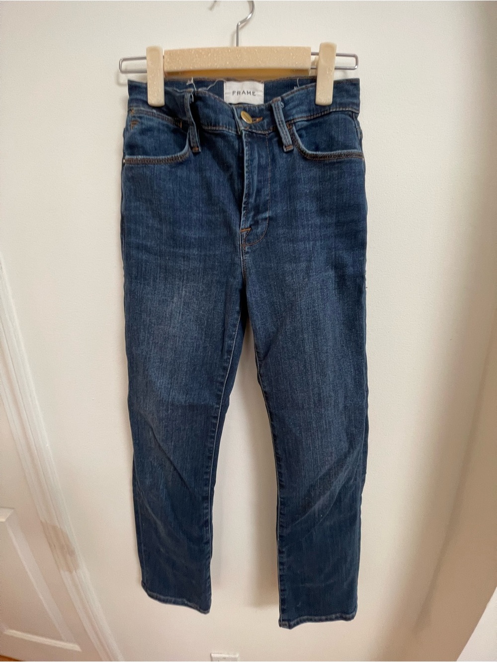 Frame Denim Women’s Indigo Slim Straight Jeans